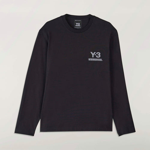 Y-3 X NEIGHBORHOOD LOGO LONG SLEEVE T-SHIRT, BLACK