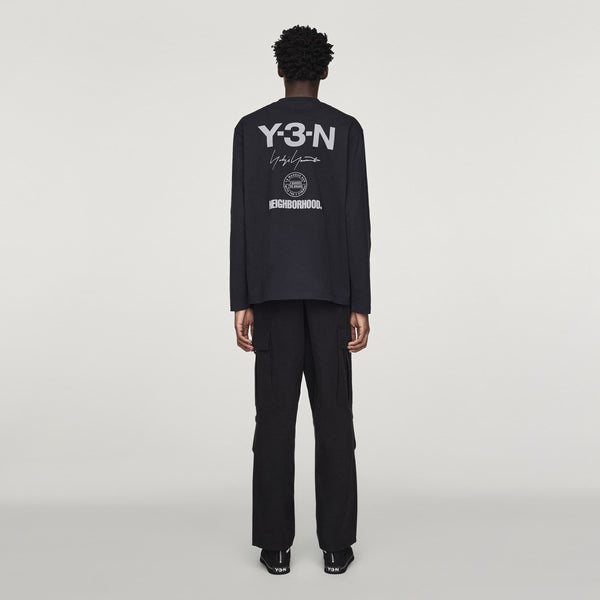 Y-3 X NEIGHBORHOOD LOGO LONG SLEEVE T-SHIRT, BLACK