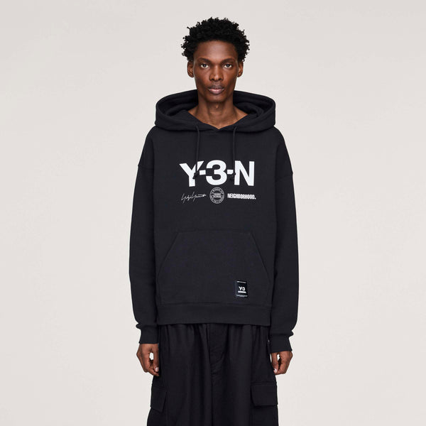 Y-3 X NEIGHBORHOOD LOGO HOODIE, BLACK