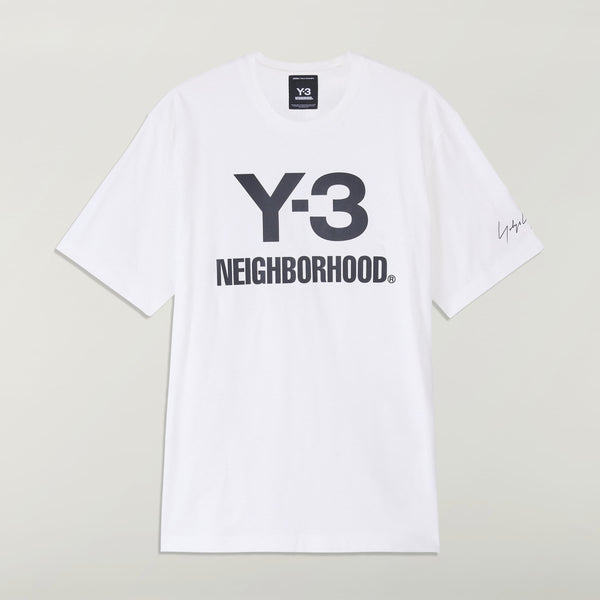 Y-3 X NEIGHBORHOOD LOGO T-SHIRT, WHITE