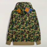 SHARK TRACK HOODIE BAPE JACKET, CREGRN