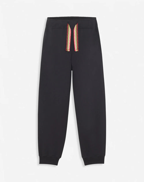 LANVIN CLASSIC CURB LACE JOGGERS, BLACK