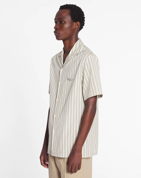 LANVIN STRIPED BOWLING SHIRT, MASTIC