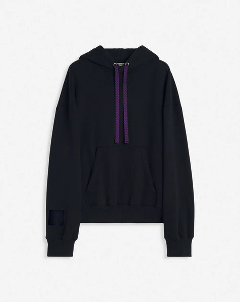 LANVIN X FUTURE UNISEX OVERSIZED CURB LACES HOODIE, BLACK