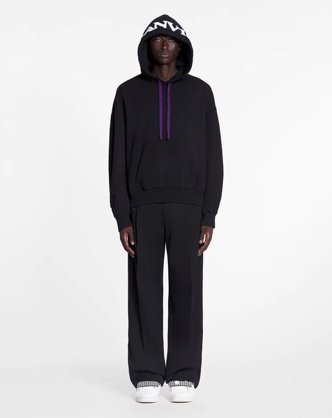 LANVIN X FUTURE UNISEX OVERSIZED CURB LACES HOODIE, BLACK