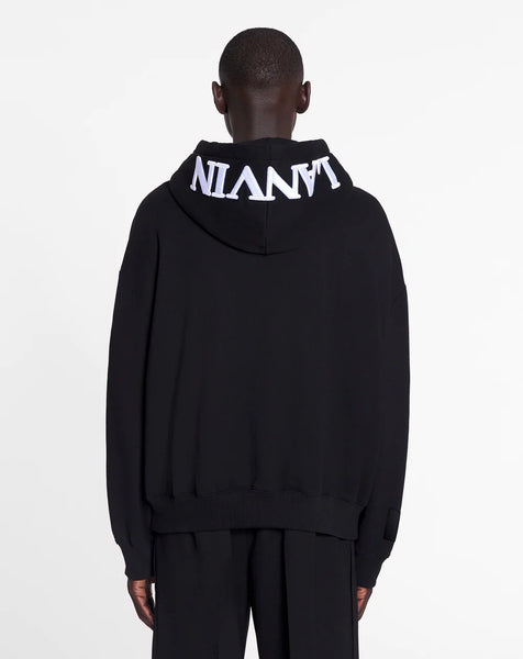 LANVIN X FUTURE UNISEX OVERSIZED CURB LACES HOODIE, BLACK