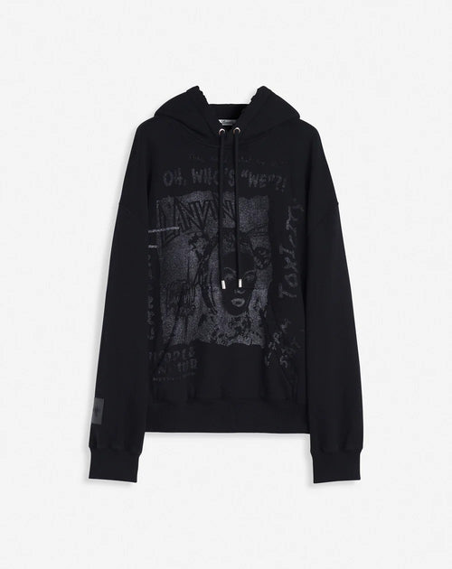 LANVIN X FUTURE UNISEX LOOSE-FIT PRINTED HOODIE, BLACK