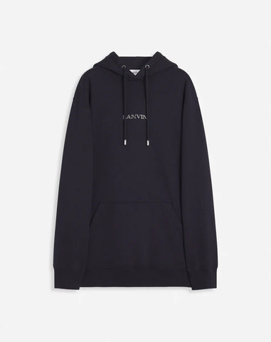 LANVIN RWTR00144885P23401 関税送料込 LANVIN UNISEX LOOSE-FITTING HOODIE WITH LANVIN LOGO, BLACK