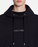 LANVIN UNISEX LOOSE-FITTING HOODIE WITH LANVIN LOGO, BLACK