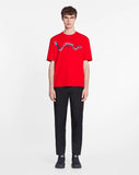 LANVIN UNISEX DRAGON PRINT LOOSE-FITTING T-SHIRT, FLAME