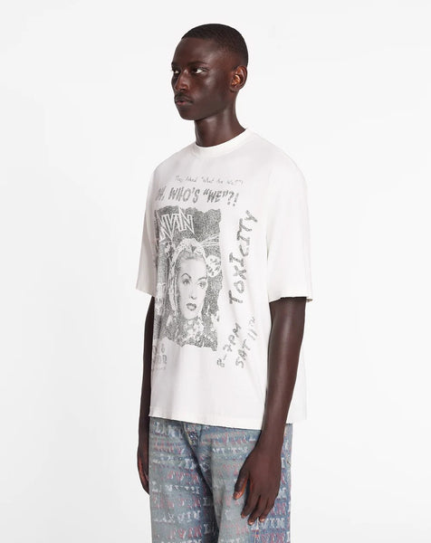 LANVIN X FUTURE UNISEX LOOSE-FIT PRINTED T-SHIRT, WHITE MUSTANG