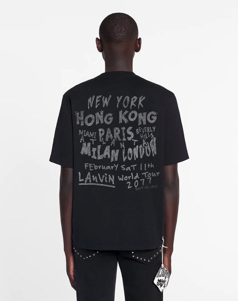 Lanvin pinstripe-print cotton shirt - Black