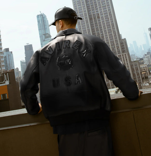 AVIREX ICON JACKET, TRIPLE BLACK