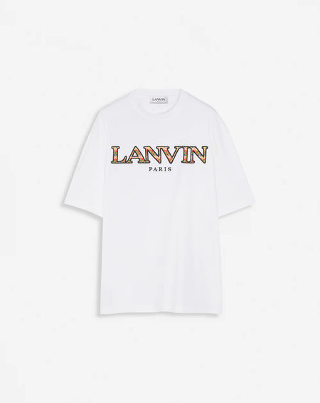 BALMAIN T-SHIRT WITH DESERT CAMO LOGO, BEIGE