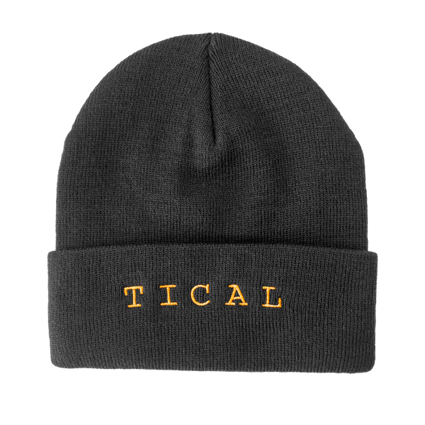TICAL MBLEM KNIT CUFFED BEANIE, BLACK