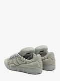 LANVIN LEATHER CURB XL LOW TOP SNEAKERS, GREY