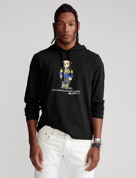 Polo Ralph Lauren Racing Bear Jersey Hooded T-Shirt, Black