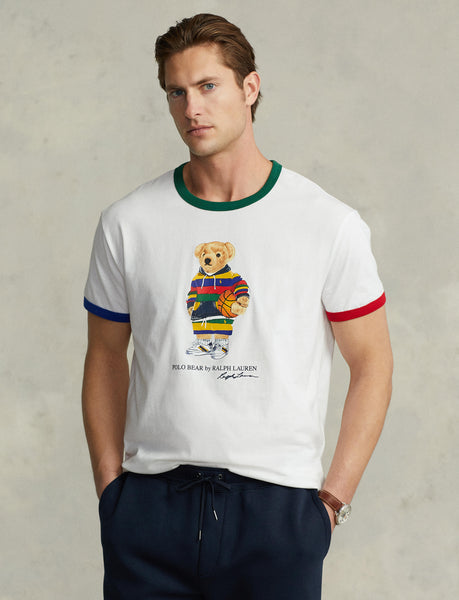 Polo Ralph Lauren Custom Slim Fit Polo Bear Jersey T-Shirt, White