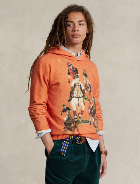 Polo Ralph Lauren Five Horsemen Hooded Sweater, Orange