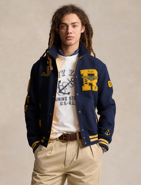 Polo Ralph Lauren Reversible Twill-Satin Jacket, Navy