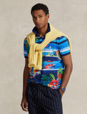 Polo Ralph Lauren Classic Fit Print Mesh Polo Shirt, Le Grand Blue