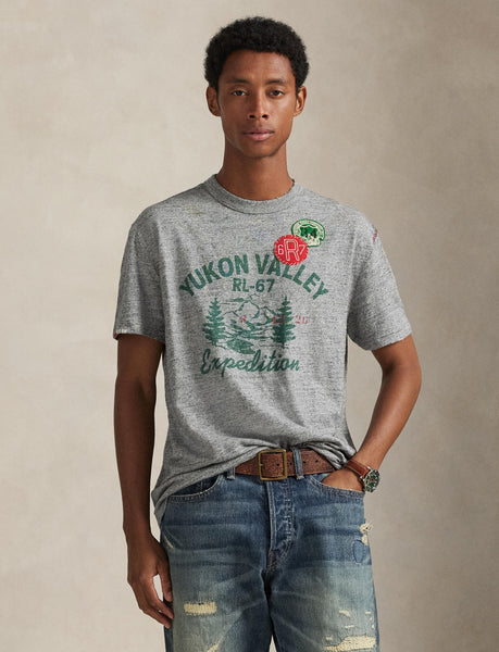 Polo Ralph Lauren Classic Fit Jersey Graphic T-Shirt, Heather Grey