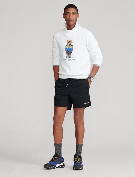 Polo Ralph Lauren Racing Bear Crewneck Sweatshirt, White