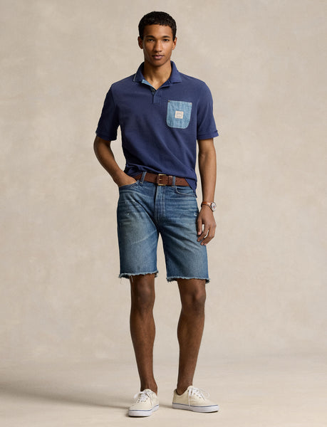 Polo Ralph Lauren Classic Fit Mesh Graphic Polo Shirt, Blue