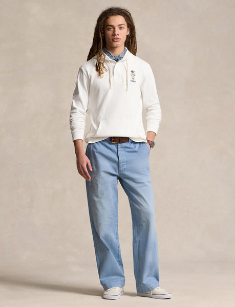 Polo Ralph Lauren Polo Bear Jersey Rugby Hoodie, White