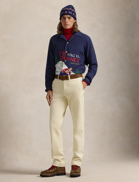 Polo Ralph Lauren Classic Fit Skier-Print Satin Camp Shirt, Multi