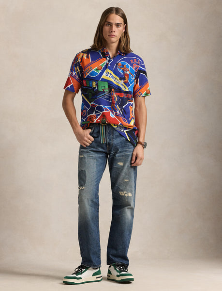 Polo Ralph Lauren Classic Fit Print Mesh Polo Shirt, MULTI