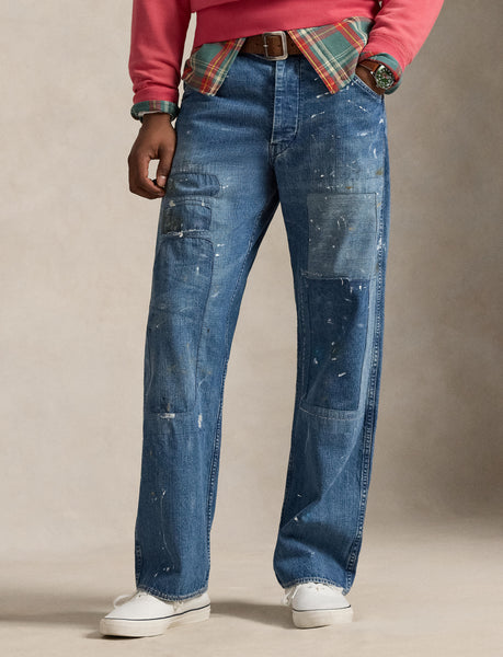 Polo Ralph Lauren Relaxed Fit Distressed Carpenter Jean, Blue