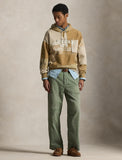 Polo Ralph Lauren Vintage Fit Patchwork Fleece Hoodie, Brown