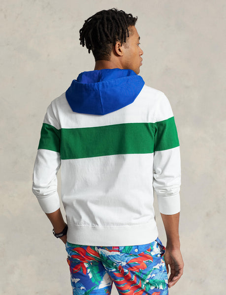 Polo Ralph Lauren Classic Fit Jersey Hooded Rugby Shirt, White