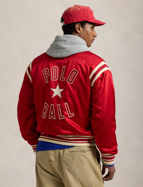 Polo Ralph Lauren Polo Ball Satin Rally Jacket, Ralph Red