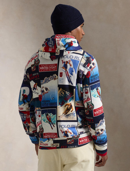 Polo Ralph Lauren Ski-Patchwork Fleece Hoodie, Blue