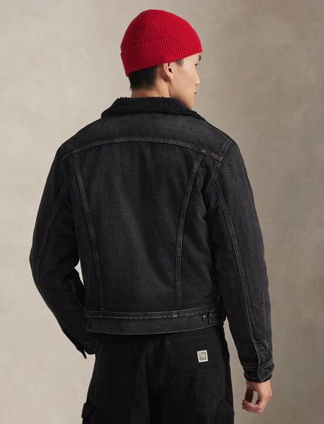 Polo Ralph Lauren Relaxed Fleece-Lined Trucker Jacket, Black