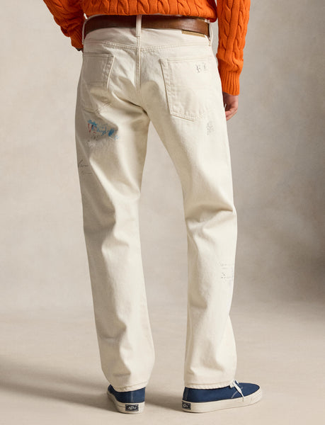 Polo Ralph Lauren Hampton Straight Graphic Jean, Beige