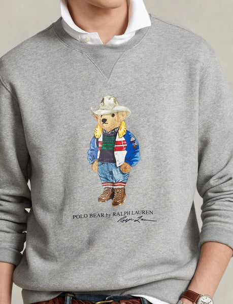 Polo Ralph Lauren Cowboy Bear Crewneck Sweatshirt, Grey