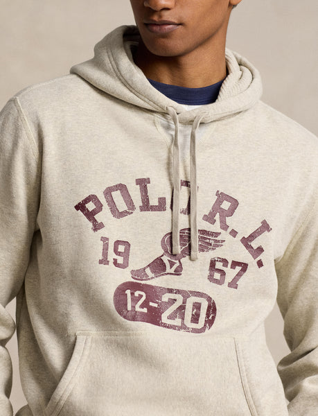 Polo Ralph Lauren Logo Fleece Hoodie, Vintage Heather