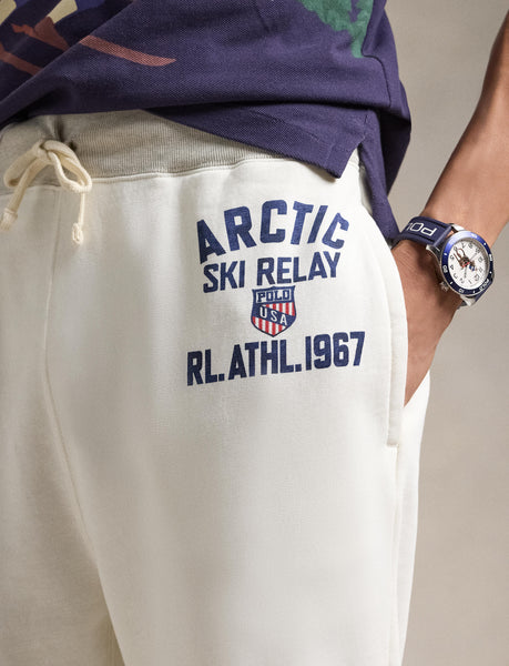 Polo Ralph Lauren Big Fit Fleece Ski-Graphic Sweatpant, Cream