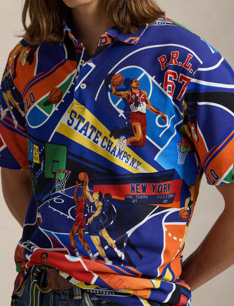 Polo Ralph Lauren Classic Fit Print Mesh Polo Shirt, MULTI