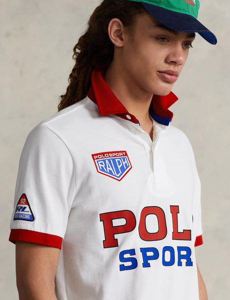 Polo Ralph Lauren Classic Fit Polo Sport Mesh Rugby Shirt, White