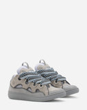 LANVIN LEATHER CURB SNEAKER, GREY