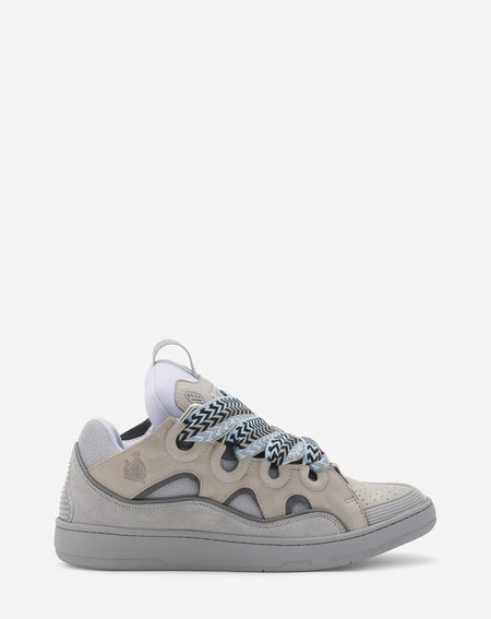 LANVIN CURB SNEAKERS, WHITE ANTHRACITE