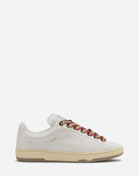 VERSACE EMBROIDERED GRECA SNEAKERS, White+Gold