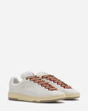 LANVIN SUEDE LITE CURB LOW TOP SNEAKER, WHITE