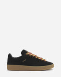 LANVIN SUEDE CURB LITE LOW TOP SNEAKER, BLACK