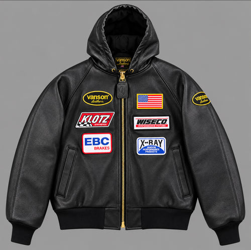 VANSON HOODED TJP TEAM JACKET, BLACK