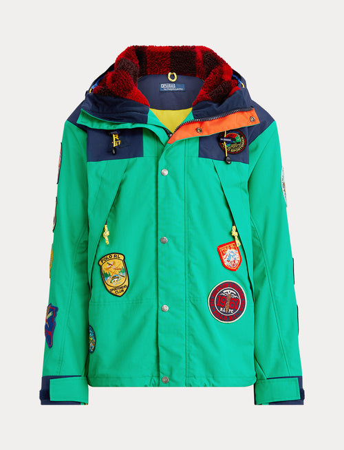 POLO RALPH LAUREN Sportsman Patch Hooded Jacket, Cruise Navy/ Kayak Green